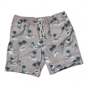 DEPARTWEST Mens Tropical Hawaiian‎ Aloha Beach Shorts XL Drawstring